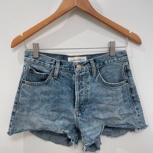 Denim Forum Aritzia Ex Boyfriend Shorts in This Bleu